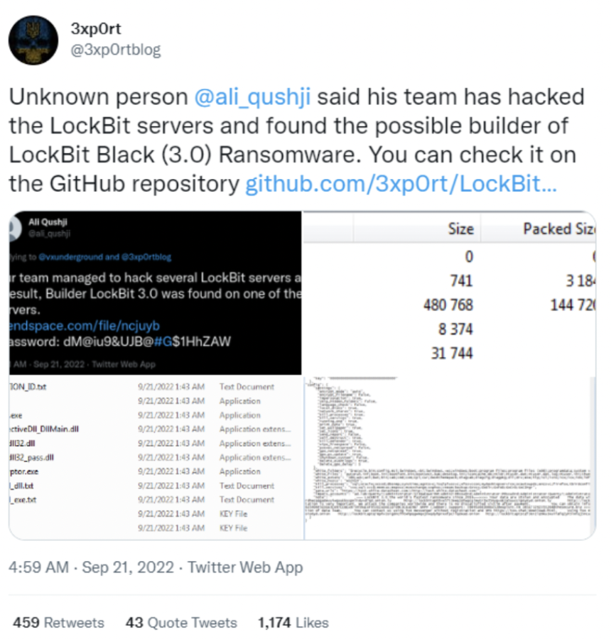 LockBit 3.0 Builder Leaked on Twitter